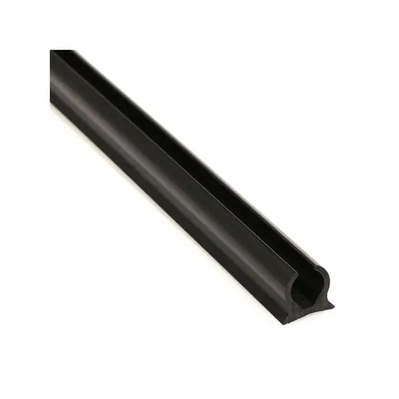 Black V-shaped PVC Guide Rail without Fin - 6m