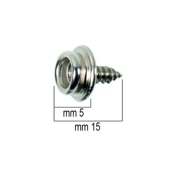 Bouton cannelé avec vis - 15mm