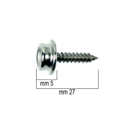 Bouton cannelé avec vis - 27mm