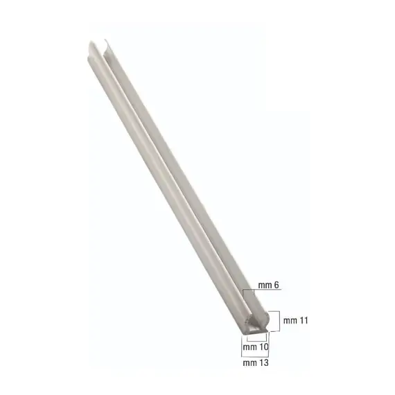 Rampe en aluminium blanc avec ailette - 5m