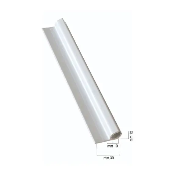 White Aluminum Rail with Fin - 6m