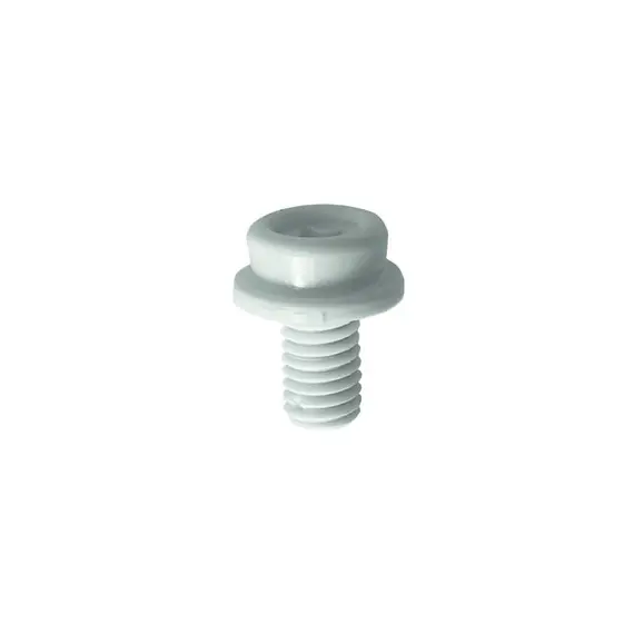 White Nylon Knurled Screw - 10mm