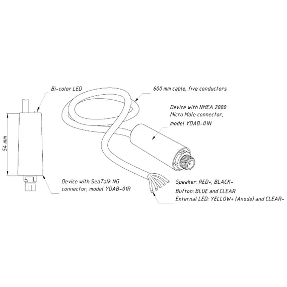 Alarm Button YDAB-01N with NMEA 2000 Micro Male Connector, 4 image Alarm Button YDAB-01N with NMEA 2000 Micro Male Connector, 4 image