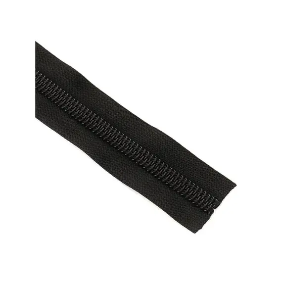 Fermeture à glissière en spirale noire en nylon de 10 mm avec curseur métallique - 4m