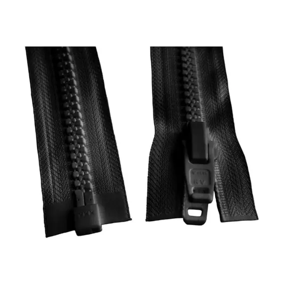 Fermeture Éclair YKK en nylon noir de 10 mm avec curseur en plastique - 2,5 m
