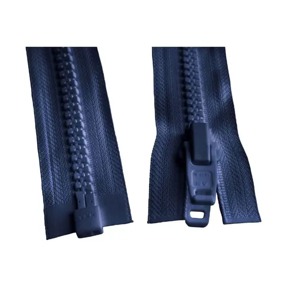 Fermeture Éclair YKK en nylon bleu de 10 mm avec curseur en plastique - 1m