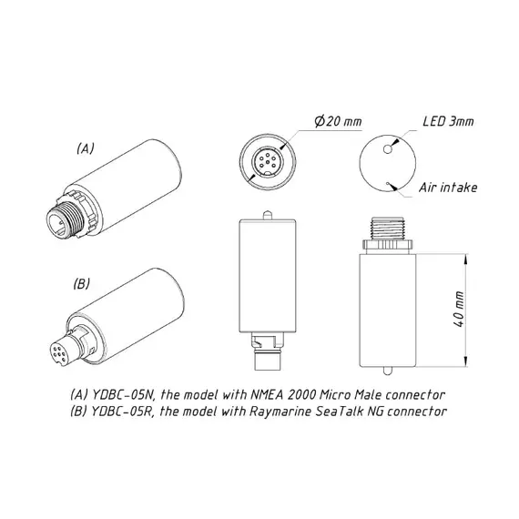 Baromètre numérique YDBC-05R avec connecteur SeaTalk NG, 7 image Baromètre numérique YDBC-05R avec connecteur SeaTalk NG, 7 image