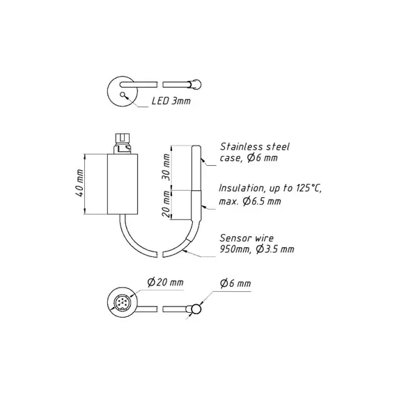 Thermomètre numérique YDTC-13NT avec connecteur mâle micro NMEA 2000 et terminateur, 3 image Thermomètre numérique YDTC-13NT avec connecteur mâle micro NMEA 2000 et terminateur, 3 image