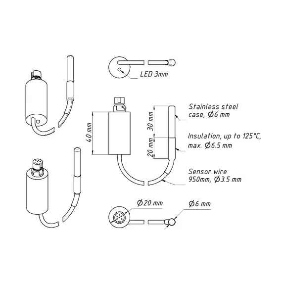 Thermomètre numérique YDTC-13R avec connecteur SeaTalk NG, 4 image Thermomètre numérique YDTC-13R avec connecteur SeaTalk NG, 4 image