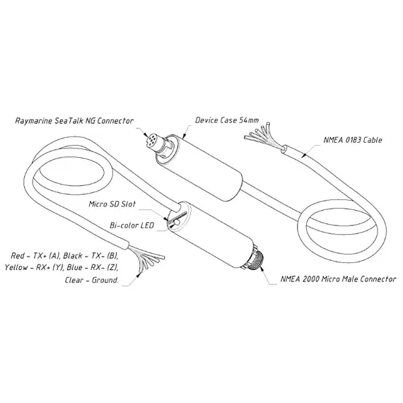 NMEA 0183 Gateway YDNG-03N with NMEA 2000 Micro Male Connector, 3 image NMEA 0183 Gateway YDNG-03N with NMEA 2000 Micro Male Connector, 3 image