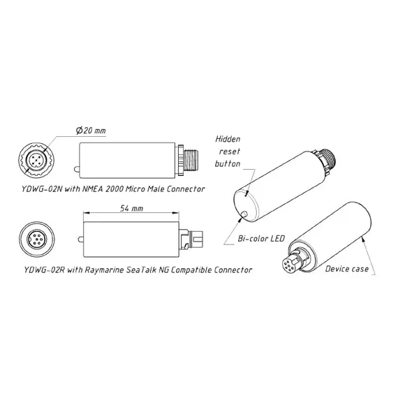 NMEA 2000 Wi-Fi Gateway YDWG-02R with SeaTalk NG Connector, 6 image NMEA 2000 Wi-Fi Gateway YDWG-02R with SeaTalk NG Connector, 6 image