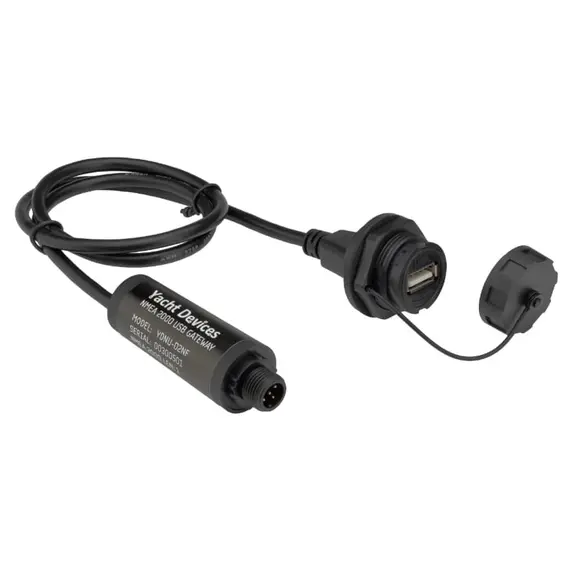 Passerelle USB YDNU-02NF avec connecteur mâle Micro NMEA 2000 et connecteur femelle USB-A IP67
