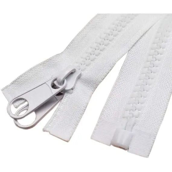 White Nylon 10mm Zipper with Die-cast Slider - 1.2m