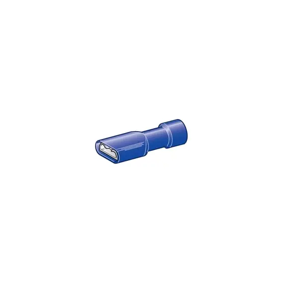 Bornes isolées à lamelles totales bleues pour femelles - 6,3 mm