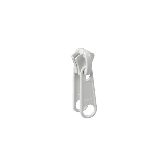 Double YKK8 Curseur Nickel - Blanc