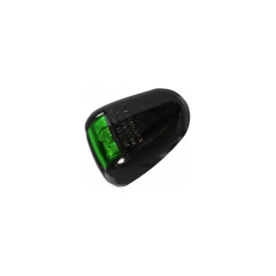 Feux de navigation LED verts - Boîtier noir - 12-24V