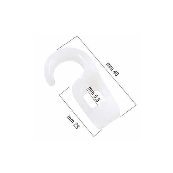 Crochet élastique en nylon 5 mm - Blanc