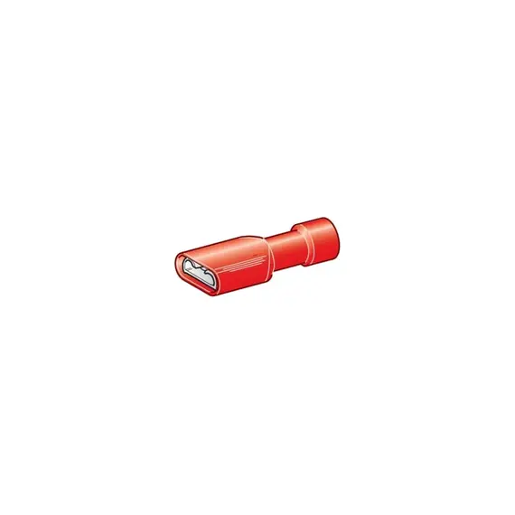 Bornes isolées totales à lamelles femelles rouges - 6,3 mm