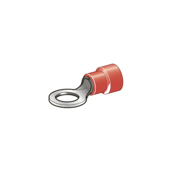 Bornes à œil isolées rouges - 4,2 mm