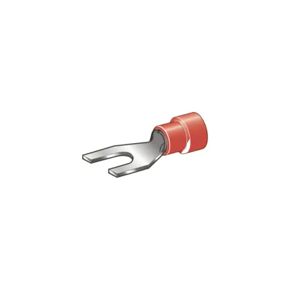 Bornes à fourche isolées rouges - 4,2 mm