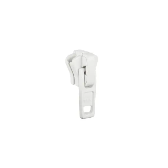 Curseur nickel YKK6 moulé d'une seule pièce - Blanc