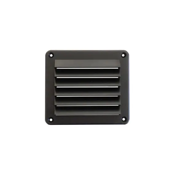 Évent à persiennes en nylon noir - 140x125mm, Couleur: Black
