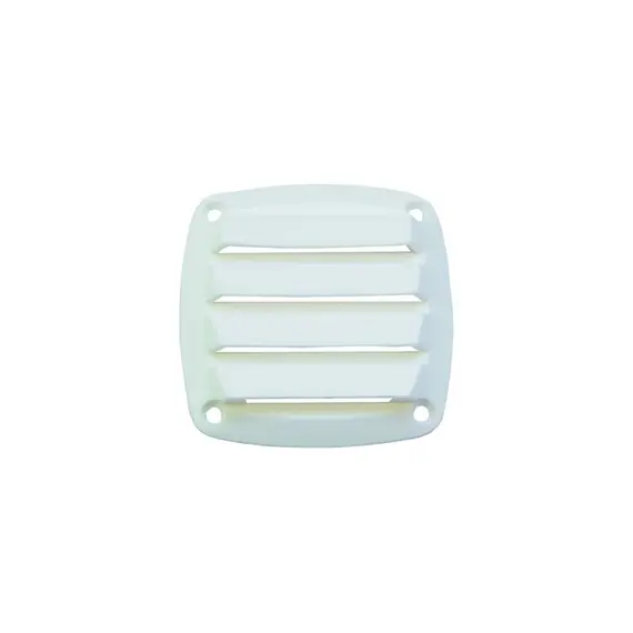 Évent à persiennes en nylon blanc - 127x127mm, Dimensions, mm: 127x127, Couleur: White