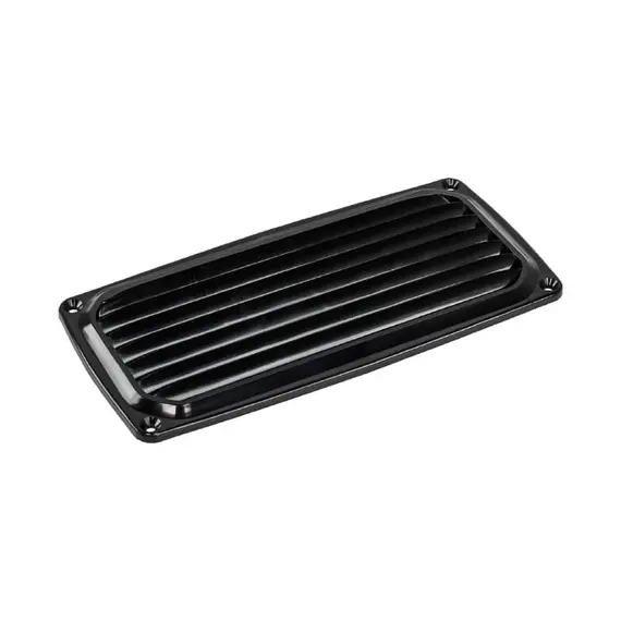 Black Plastic Louver Vent - 200x100mm, Color: Black