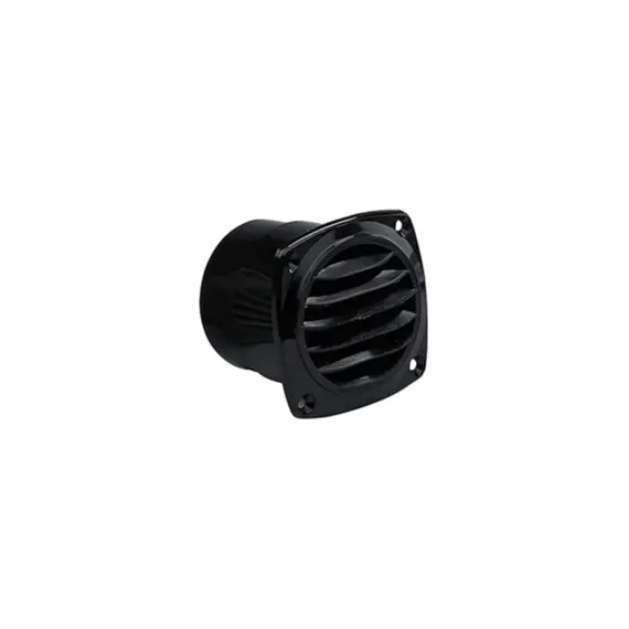 Bouche d'aération ronde noire avec bride - 82x82mm, Dimensions, mm: 82x82, Couleur: Black