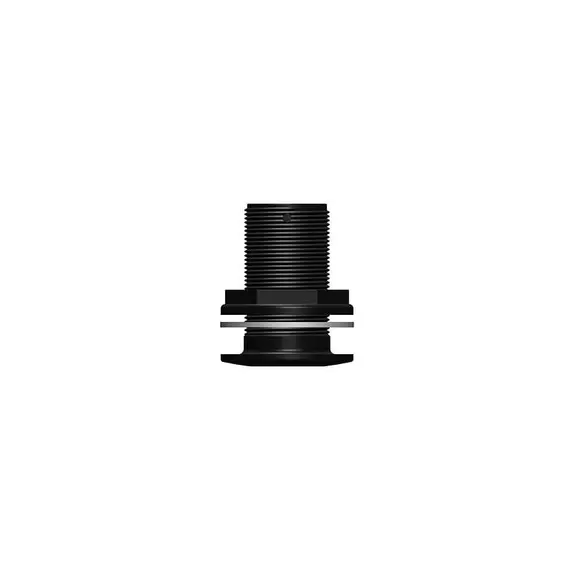 Black Threaded Through-hull - 1"1/2, Color: Black, Thread: M1"1/2