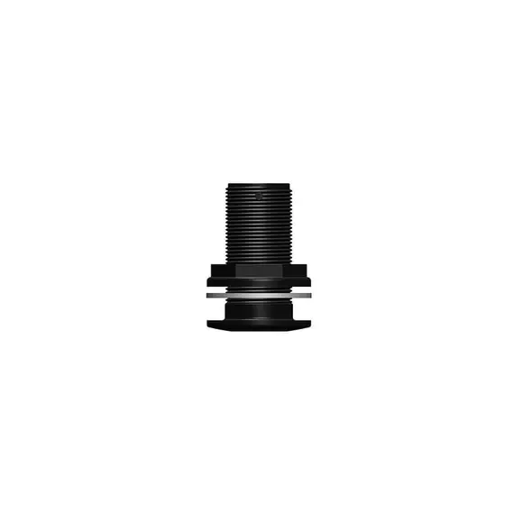 Black Threaded Through-hull - 1"1/4, Color: Black, Thread: M1"1/4