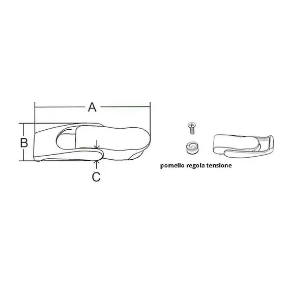 Fastener Without Lock, Model: Without lock, 2 image Fastener Without Lock, Model: Without lock, 2 image