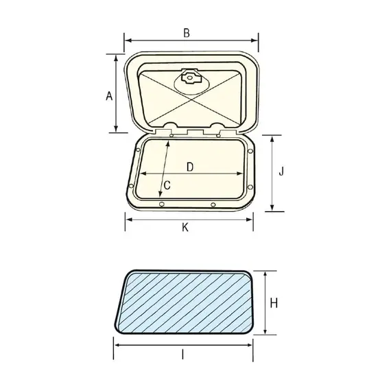 Trappe avec serrure - 285x180mm, 4 image Trappe avec serrure - 285x180mm, 4 image