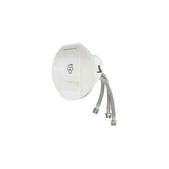 Mixer Tap in Housing with White Round Lid, Color: White