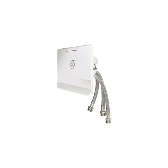Robinet mélangeur dans un boîtier avec couvercle carré blanc, Couleur: White