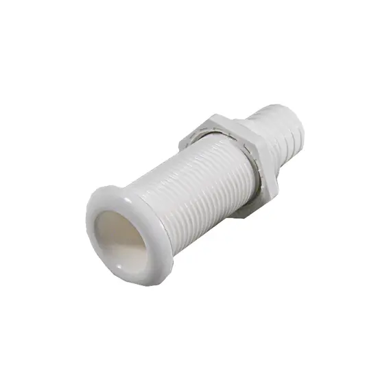PVC White Through-hull Hose Connector - 22mm, Color: White