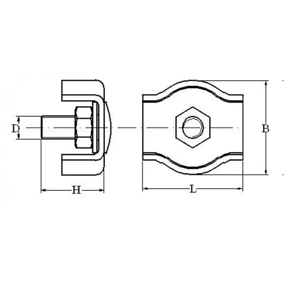 Clip de câble métallique Simplex - diamètre 6mm, Pour le diamètre de corde, mm: 6, 2 image Clip de câble métallique Simplex - diamètre 6mm, Pour le diamètre de corde, mm: 6, 2 image