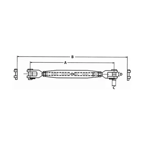 Turned Rigging Screw - M10, Thread: M10, 2 image Turned Rigging Screw - M10, Thread: M10, 2 image