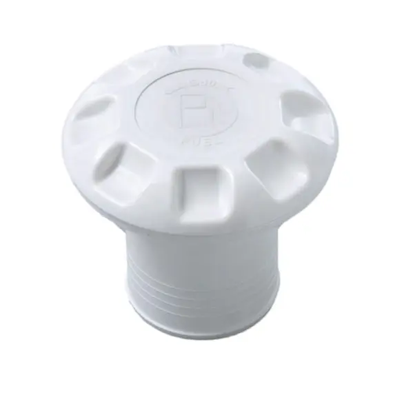 Bouchon de remplissage de carburant en nylon blanc - diamètre 50mm, Modèle: Fuel, Pour le diamètre du tuyau, mm: 50