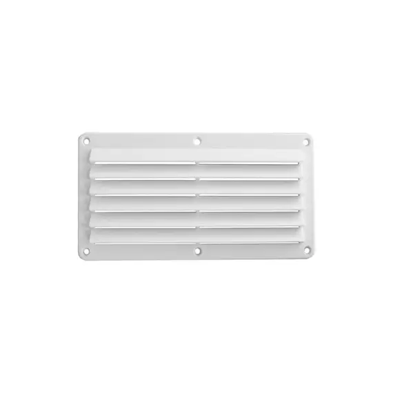 Évent à persiennes en nylon blanc - 257x124mm, Couleur: White