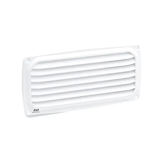 Évent de persienne en plastique blanc - 200x100mm, Couleur: White