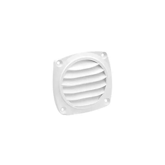 Évent de ventilation à persiennes en plastique blanc - 85x85mm, Couleur: White
