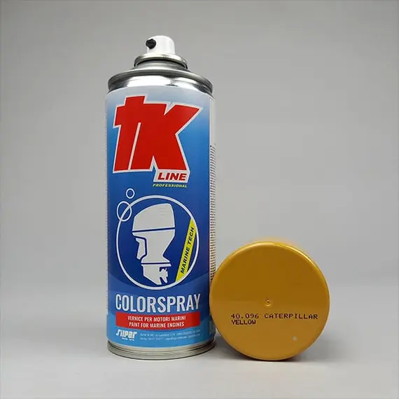Peinture en aérosol pour moteur marin - Jaune Caterpillar