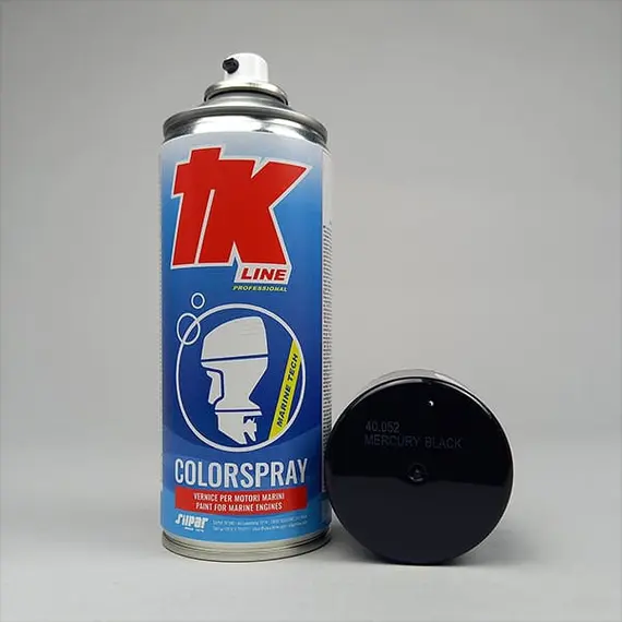 Peinture en aérosol pour moteur marin - Noir Mercury