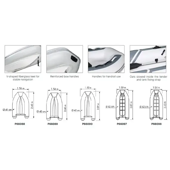 Tender YACHT - PRI270V - Gris, Charge maximale, kg: 510, 2 image Tender YACHT - PRI270V - Gris, Charge maximale, kg: 510, 2 image