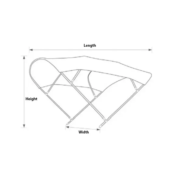 White Bimini Top - 200x140cm, Height, cm: 140, Color: White, Width, cm: 200, 2 image White Bimini Top - 200x140cm, Height, cm: 140, Color: White, Width, cm: 200, 2 image