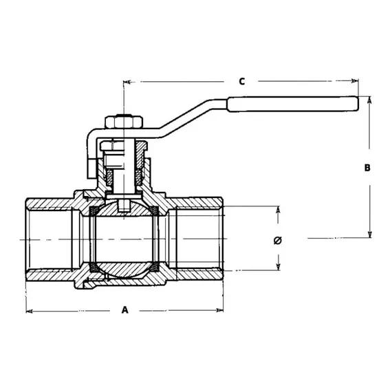 Inox Ball Valve - 3/4" - AISI 316, Thread: F3/4", 2 image Inox Ball Valve - 3/4" - AISI 316, Thread: F3/4", 2 image