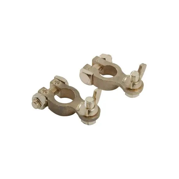 Brass Battery Terminals with Wing Nut - M8 - Pair