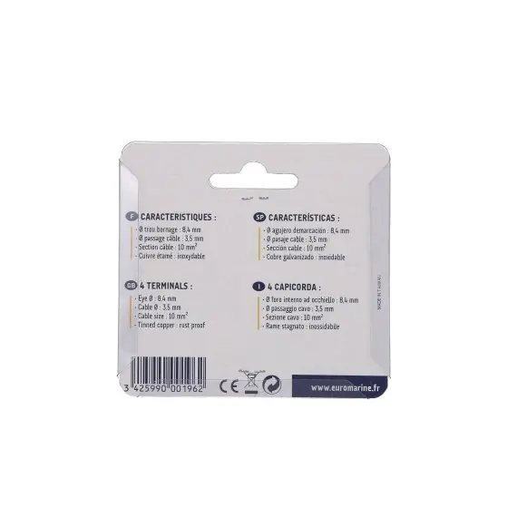 Kit de bornes à sertir/souder Ø08.4mm - 10mm²