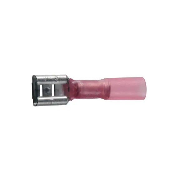 Clip femelle rouge thermorétractable 6,3 mm - Lot de 4